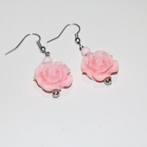 Rose Dangle Earrings - Picture 3 of 5